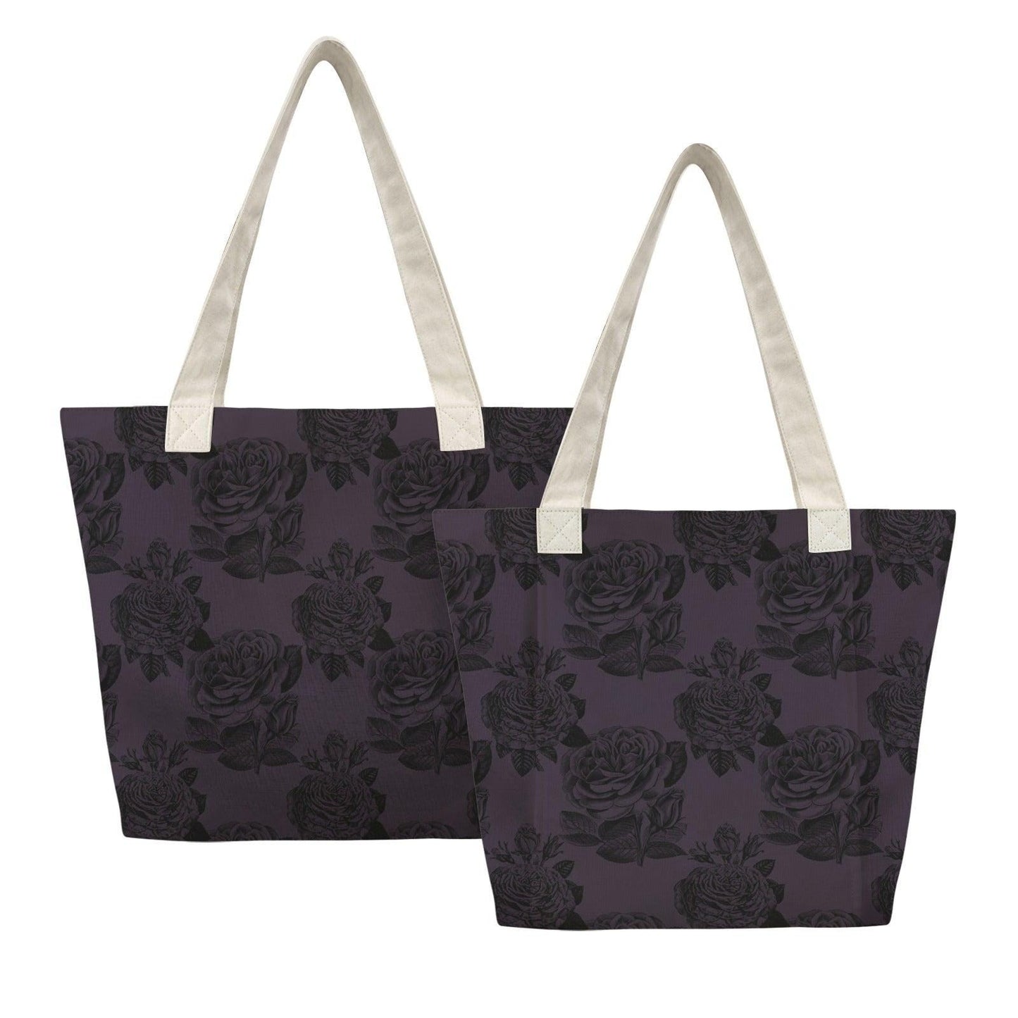 Black Rose Yoga Tote, Dark Floral Mat Carrier, Goth Gym Bag, Travel Tote