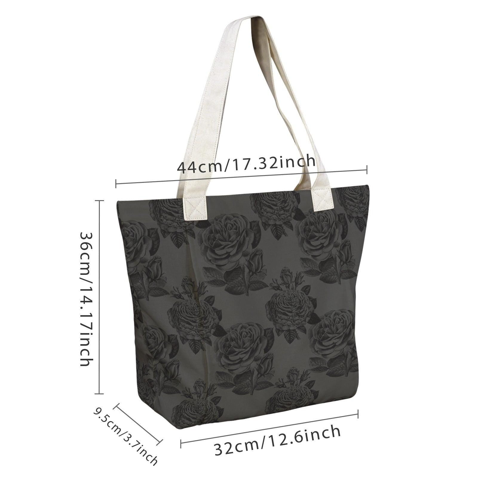 Gothic Black Rose Yoga Mat Bag, Dark Floral Tote with Mat Holder