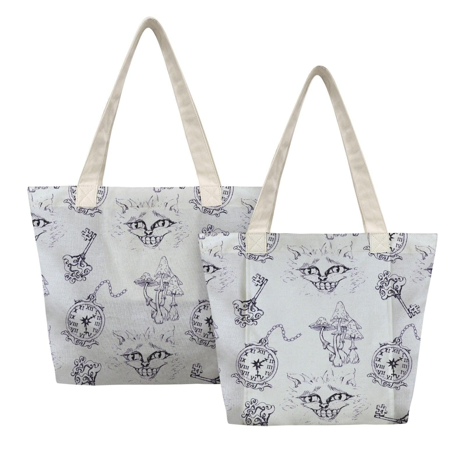 Alice in Wonderland Yoga Tote Bag, Cheshire Cat Gym Bag With Mat Holder