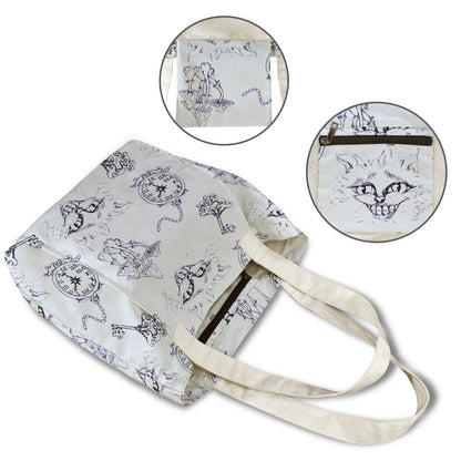Alice in Wonderland Yoga Tote Bag, Cheshire Cat Gym Bag With Mat Holder