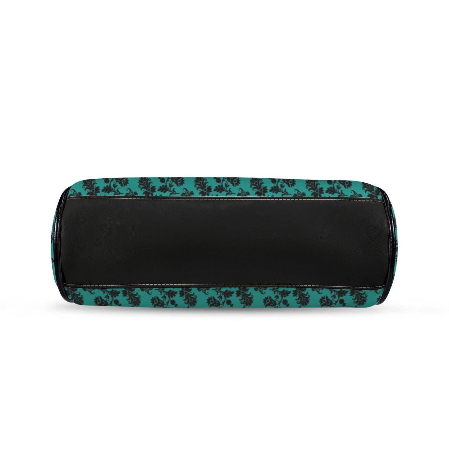 Gothic Teal Damask Kiss Lock Purse, Victorian Frame Handbag, Dark Academia Crossbody Bag