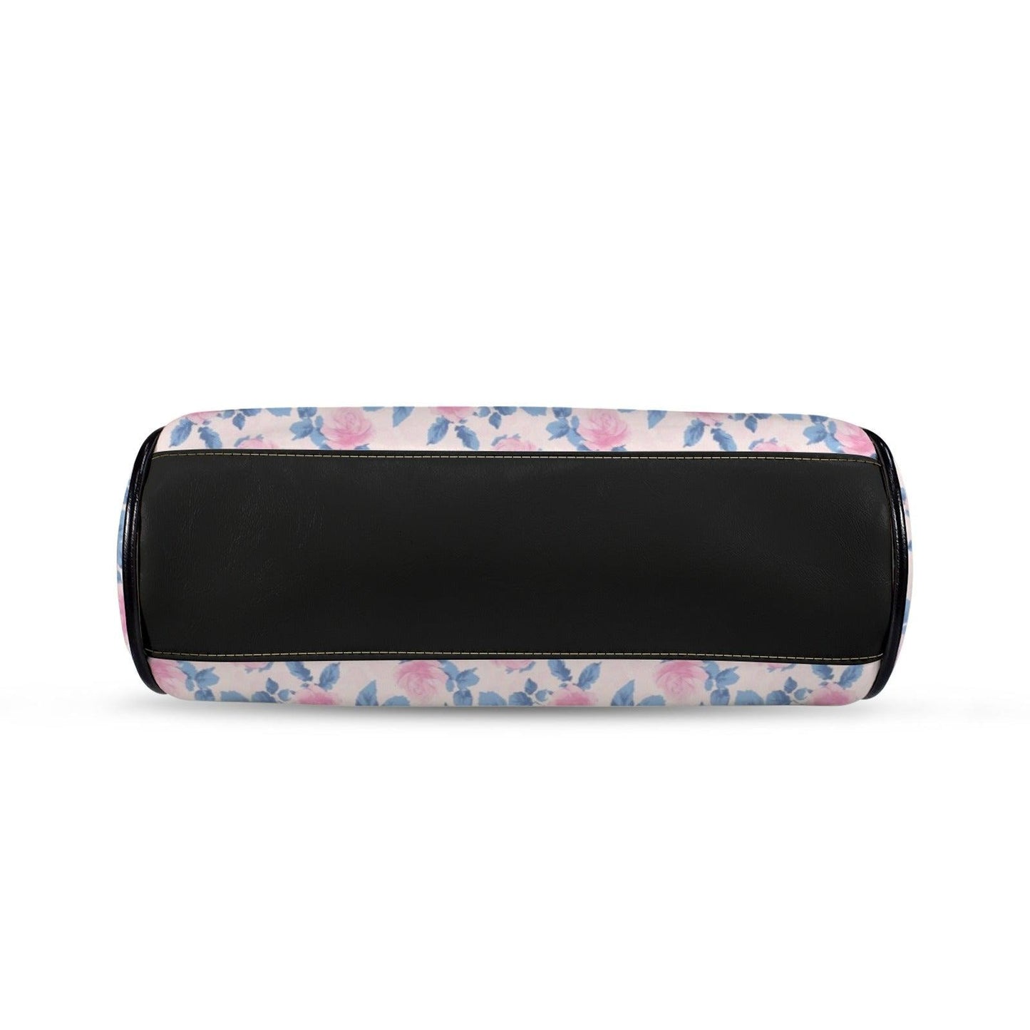 Pink Floral Kiss Lock Crossbody Bag, Blue Rose Cottagecore Handbag