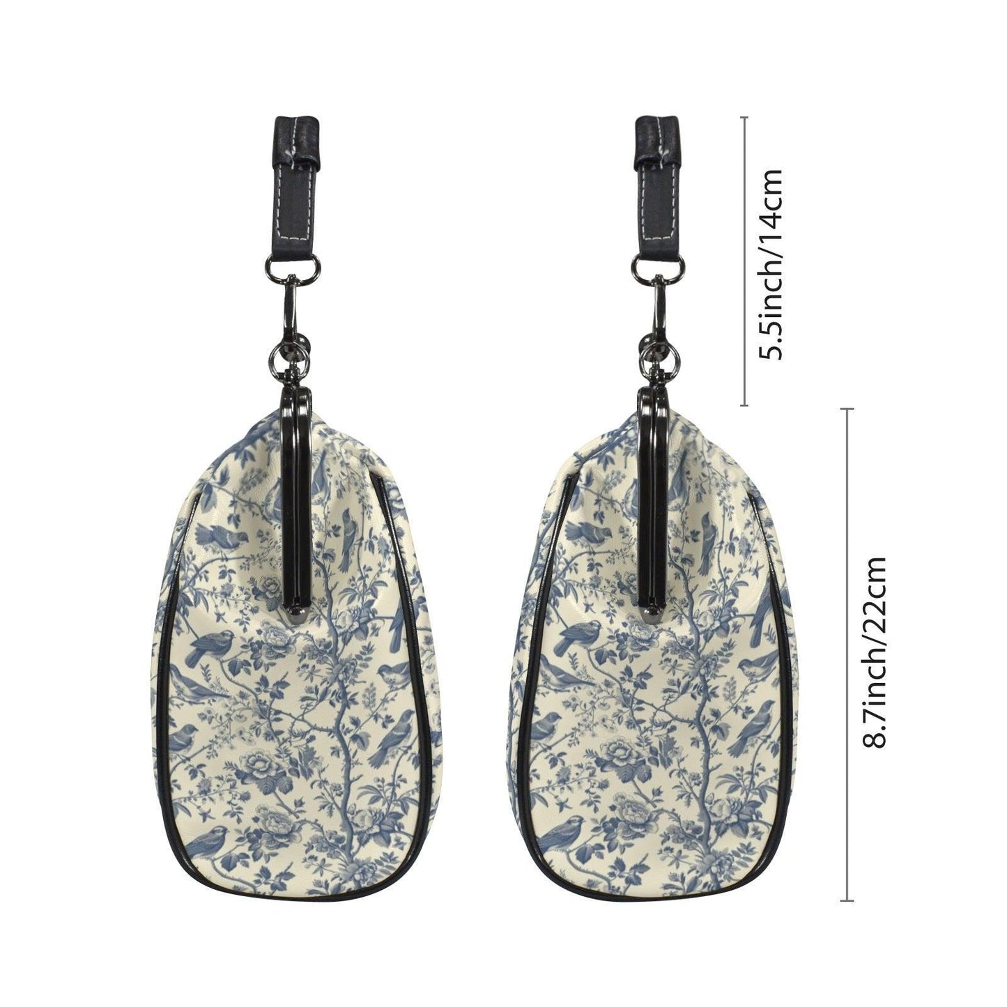 Sage Green Botanical Print Top Handle Purse with Removable Shoulder Strap