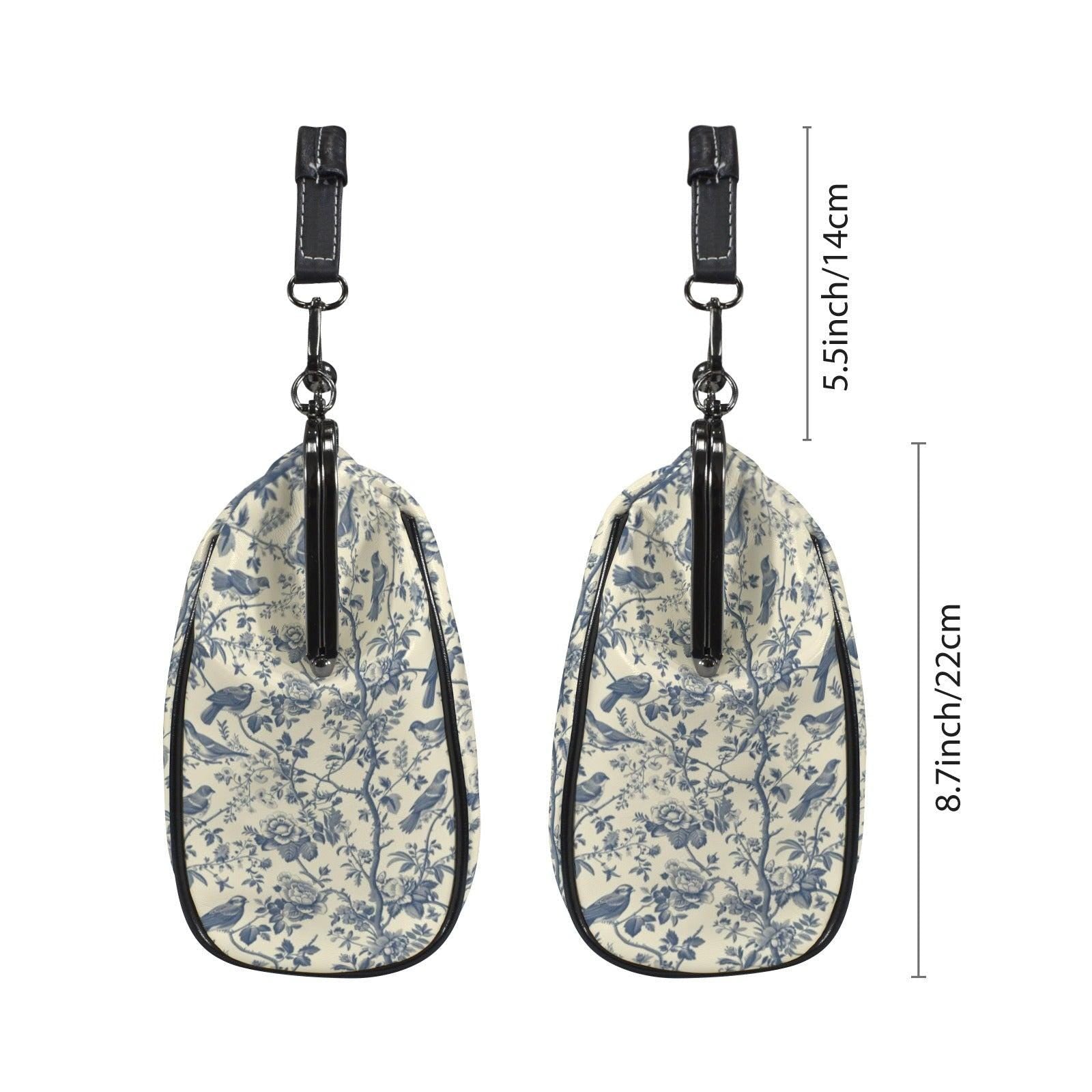 Sage Green Botanical Print Top Handle Purse with Removable Shoulder Strap