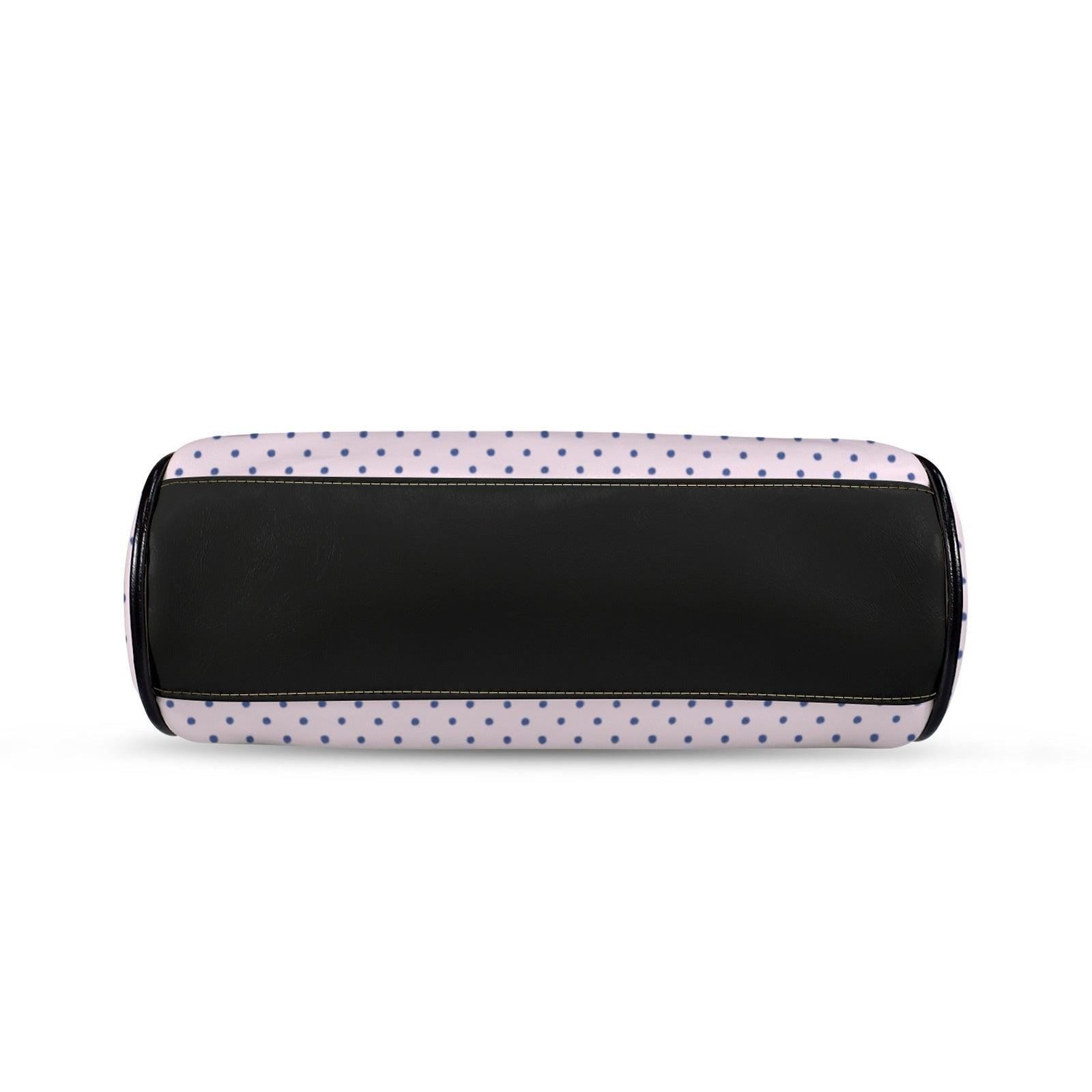 Pink Polka Dot Kiss Lock Handbag, Retro Vintage Style Crossbody Bag