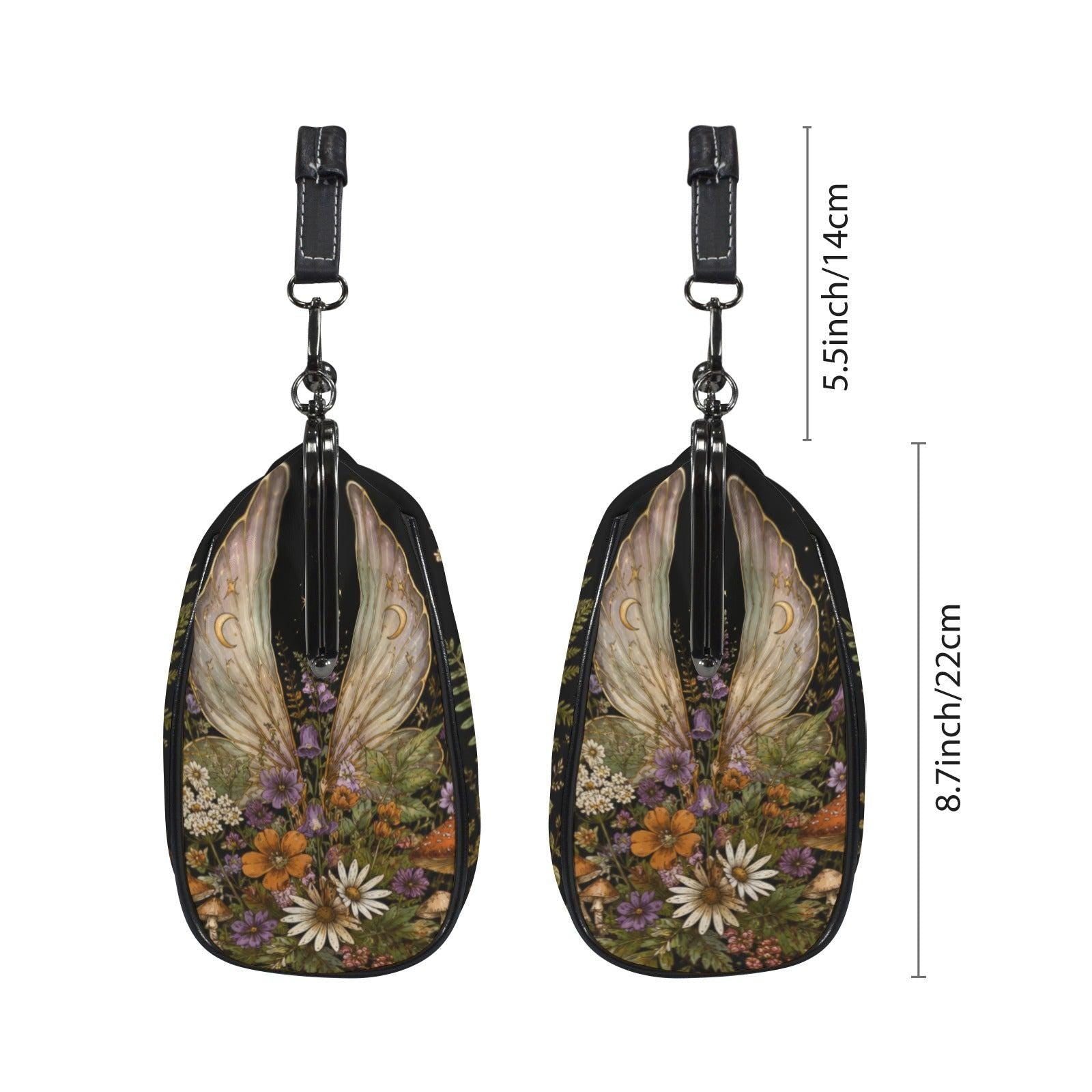 Fairycore Kiss Lock Bag, Whimsigoth Butterfly Wings, Moon Wildflower Handbag