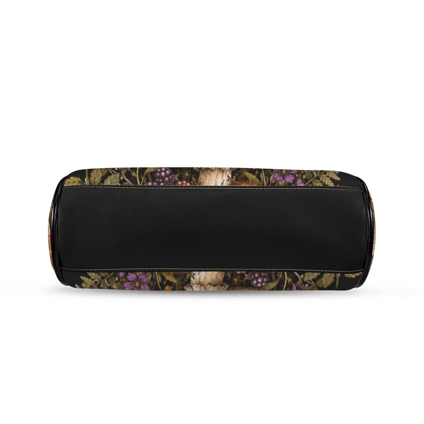 Frog King and Mushroom Print Kiss Lock Handbag with Crossbody Strap