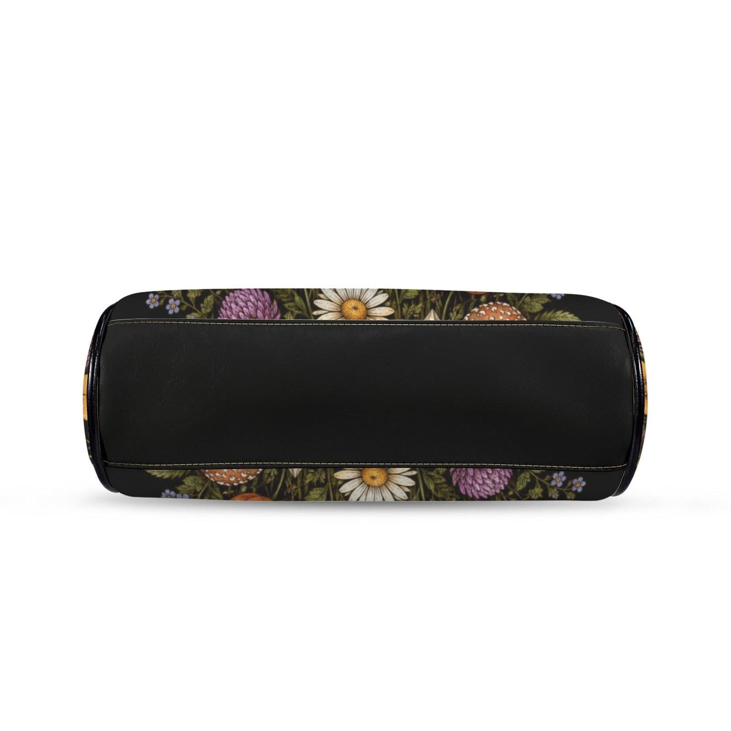 Black Wildflower Butterfly Shoulder Bag, Lavender Floral Kisslock Purse