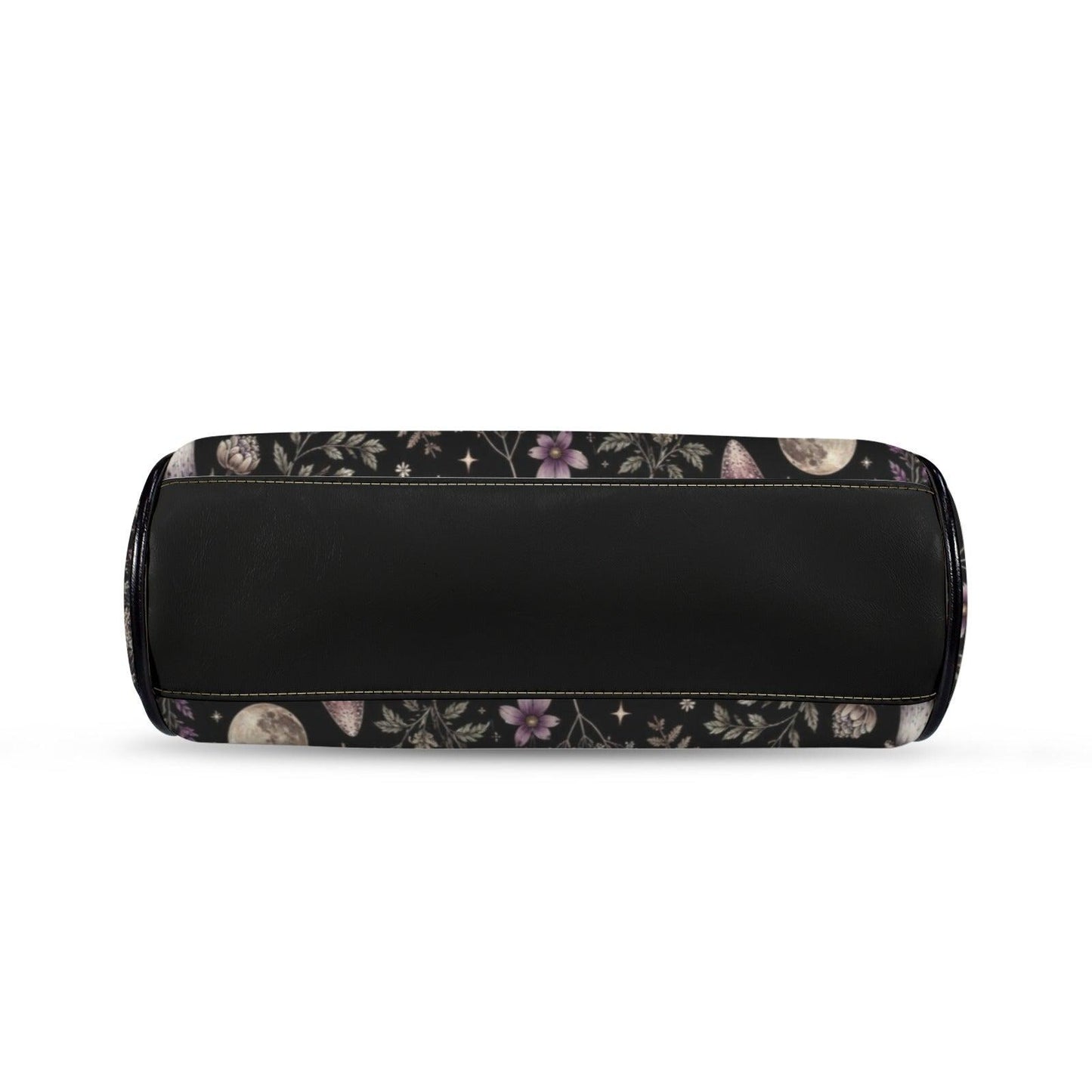 Witchy Mushroom Moth Print Crossbody Bag, Dark Forest Kisslock Purse