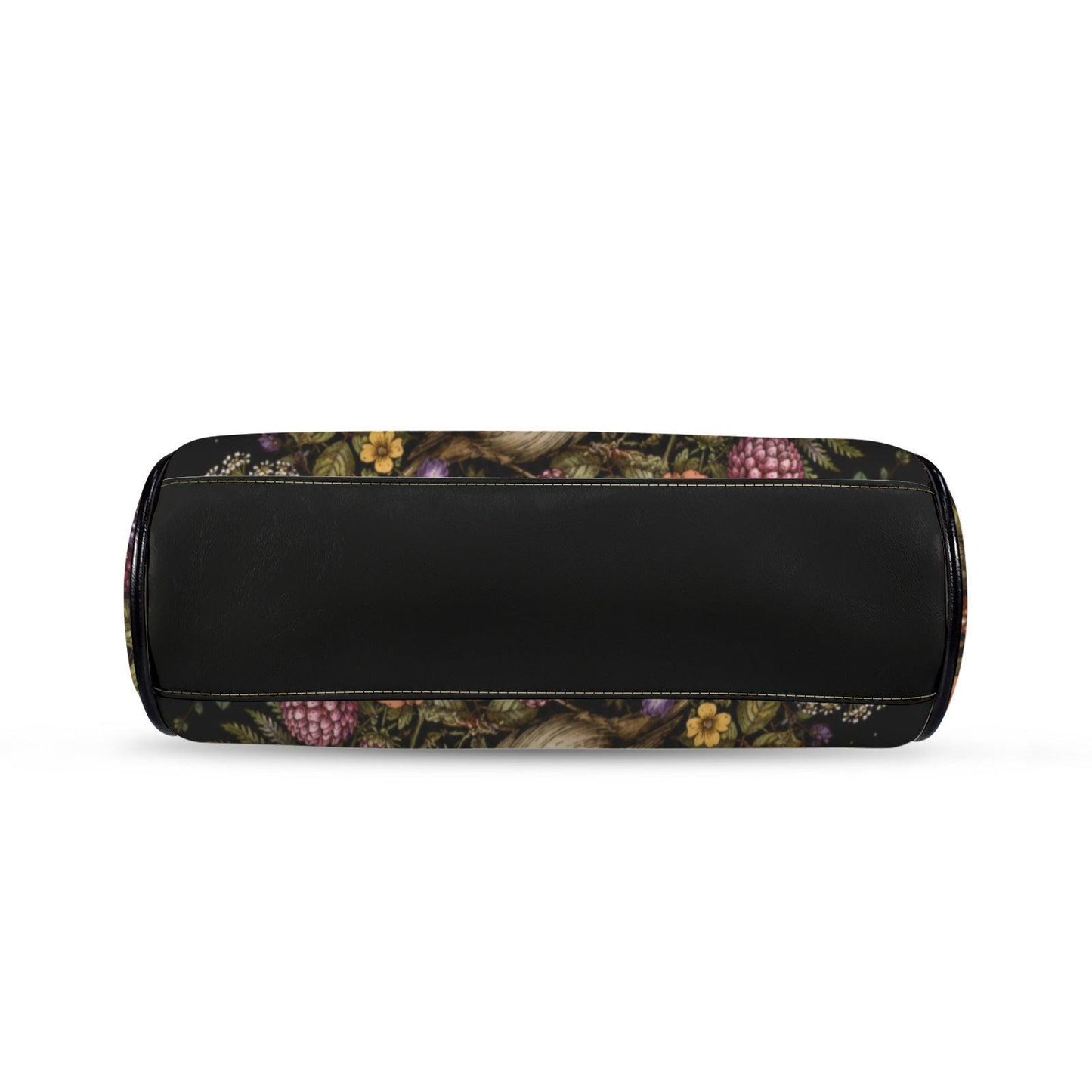 Whimsigoth Bird Moon Kiss Lock Handbag, Black Floral Garden Shoulder Bag