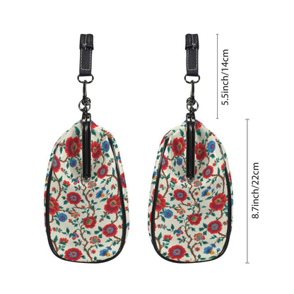 Red Rose Floral Kisslock Crossbody Bag, Vintage Style Shoulder Purse