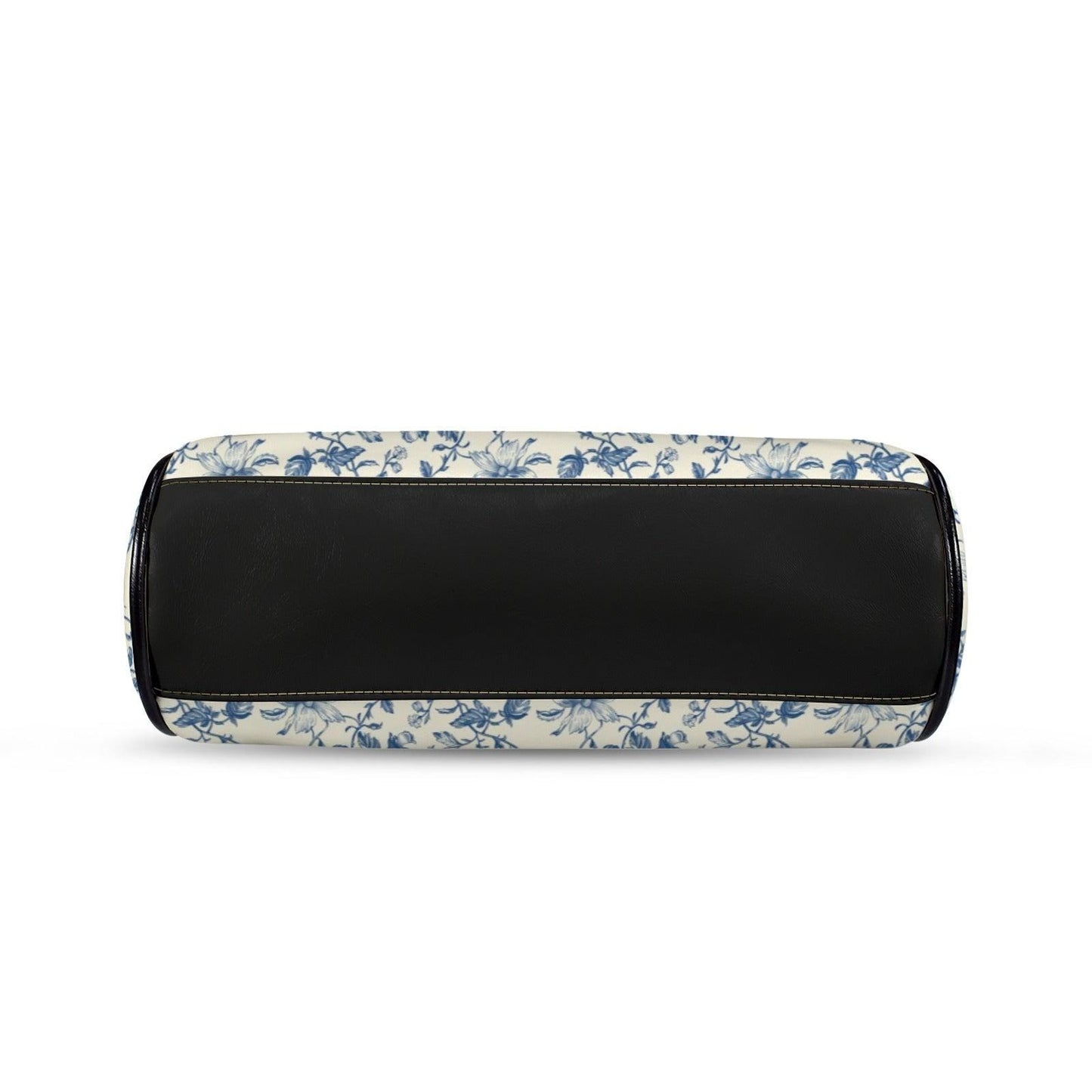 Blue Toile Handbag, Chinoiserie Floral Kiss Lock Purse, Detachable Strap Bag