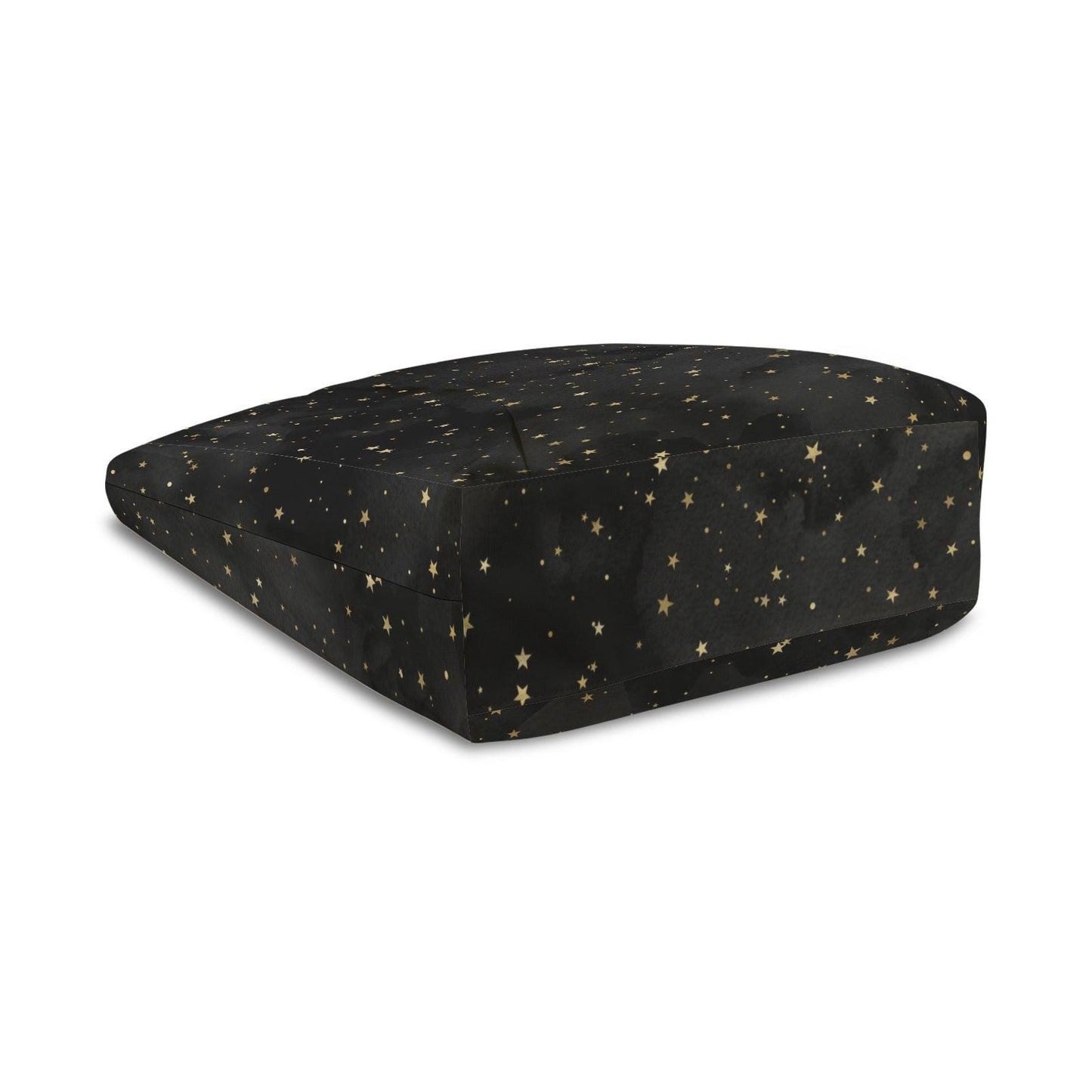 Gold Star Black Canvas Tote Bag, Celestial Night Shoulder Bag, Yoga Work Carry