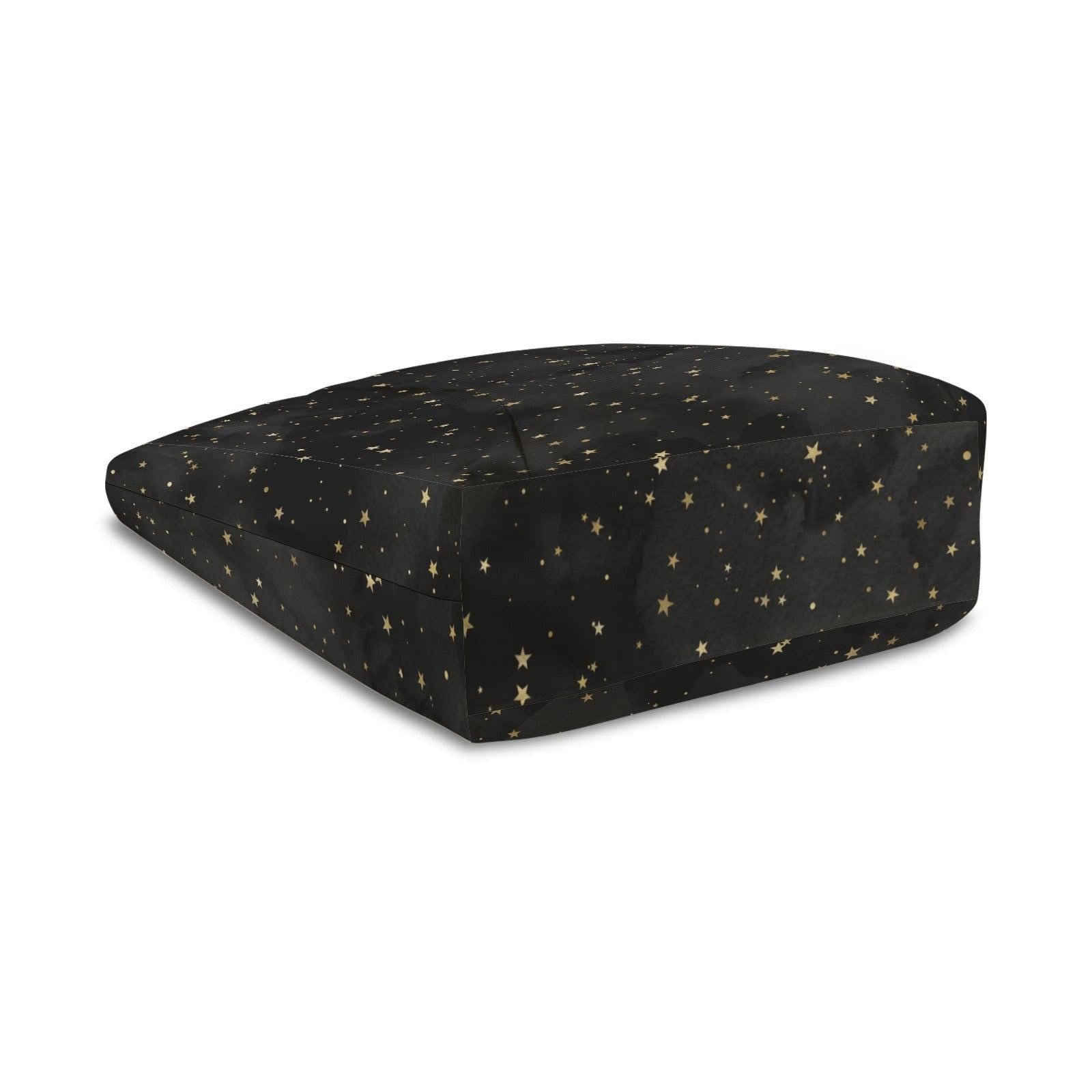 Gold Star Black Canvas Tote Bag, Celestial Night Shoulder Bag, Yoga Work Carry