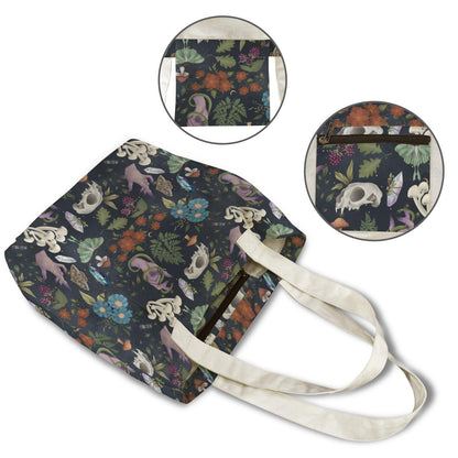 Witchy Skull, Purple Snake and Mushroom Yoga Mat Tote
