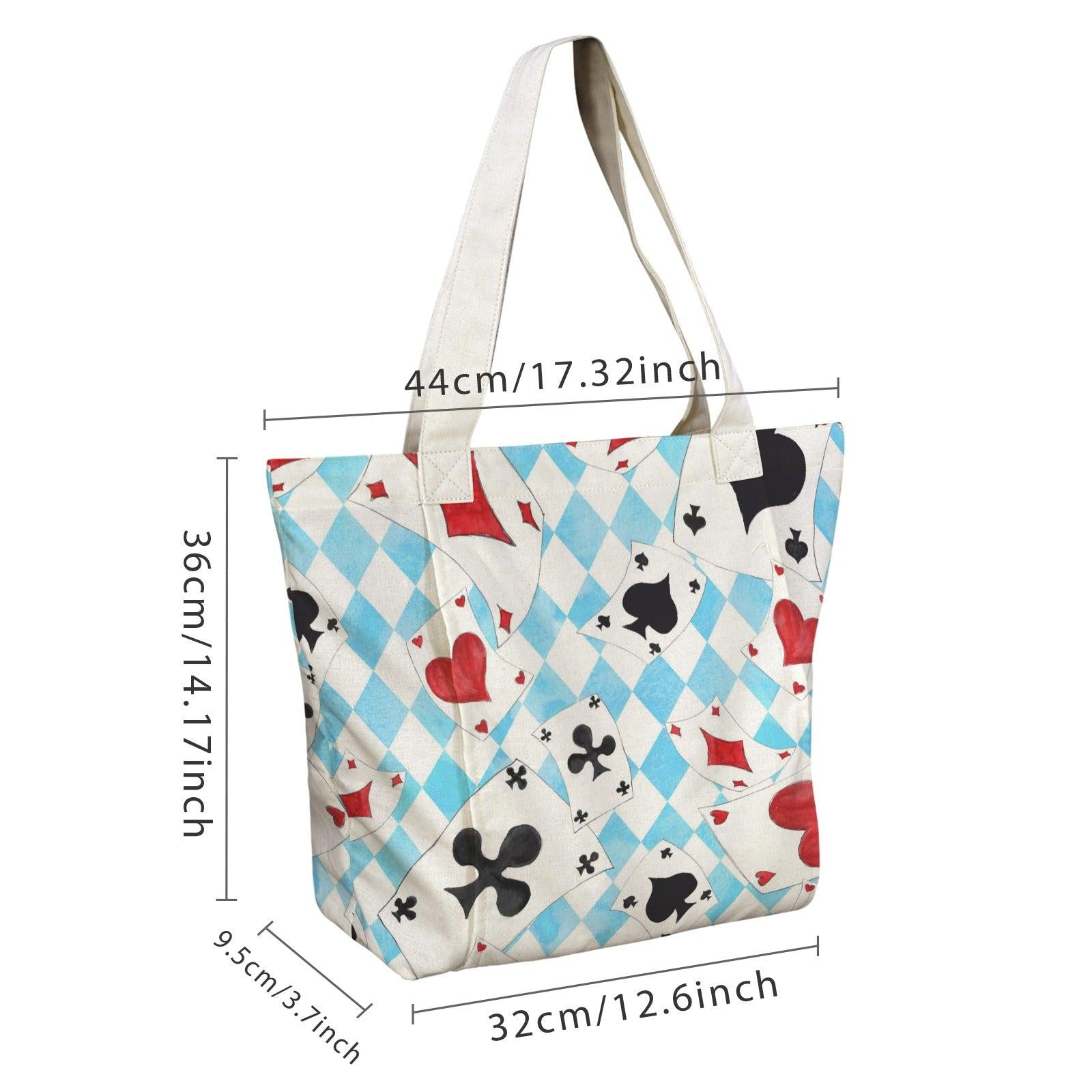 Alice Playing Card Yoga Tote Bag, Blue Harlequin Mat Holder Carryall