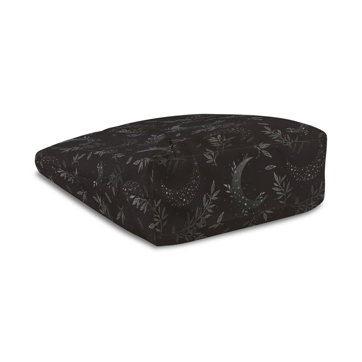 Black Celestial Yoga Mat Tote: Moon, Stars, Botanical Print (Mat Compartment)