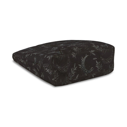 Black Celestial Yoga Mat Tote: Moon, Stars, Botanical Print (Mat Compartment)