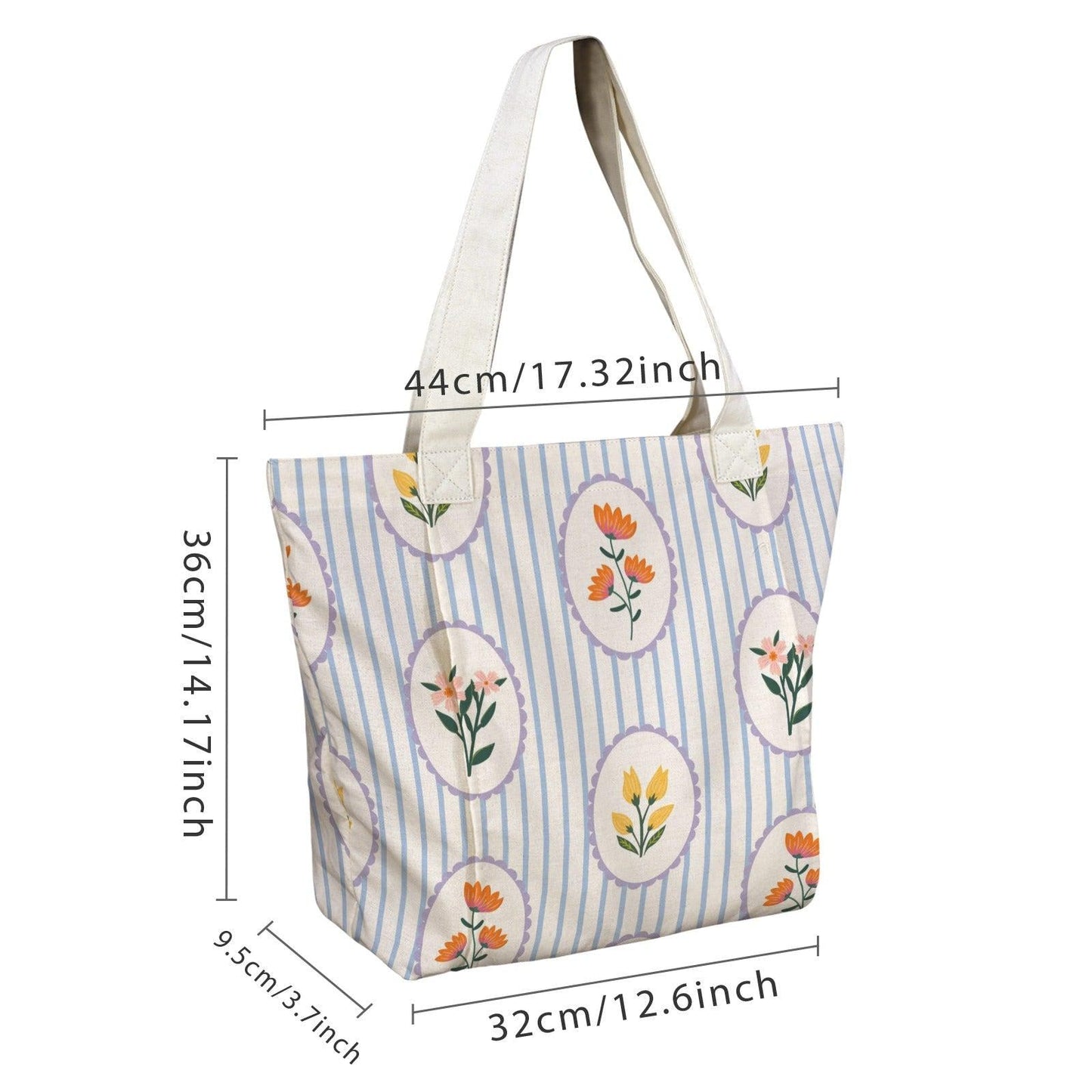 Blue Floral Yoga Mat Bag, Striped Block Print Tote, Pilates Class Carrier