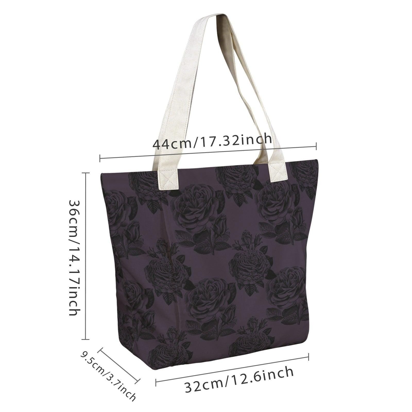 Black Rose Yoga Tote, Dark Floral Mat Carrier, Goth Gym Bag, Travel Tote