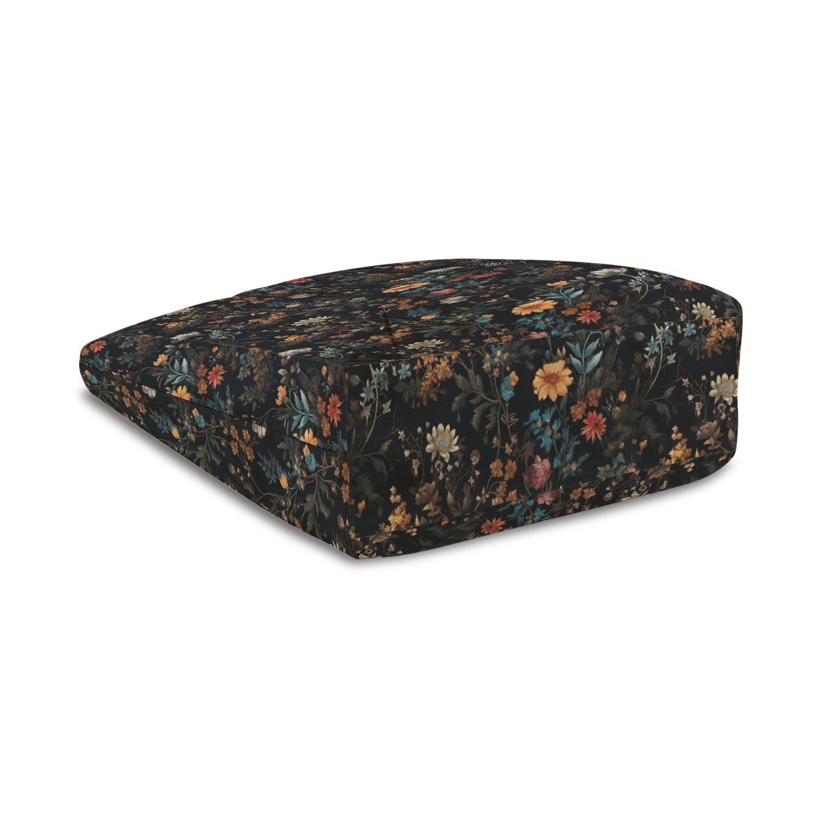 Dark Floral Yoga Mat Bag, Moody Wildflower Botanical Tote Carrier