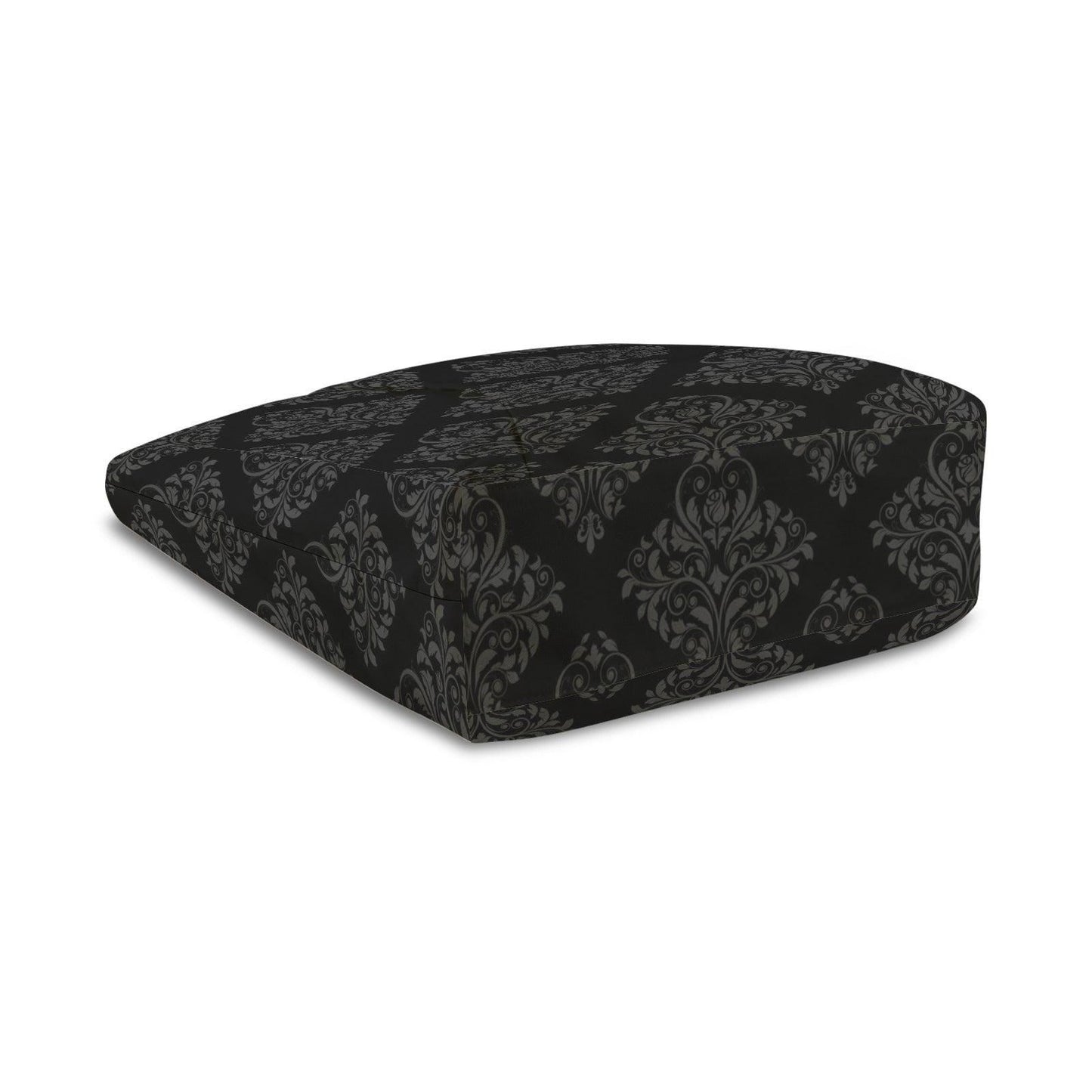 Gothic Damask Yoga Tote Bag, Black Canvas Mat Carrier, Dark Academia Shoulder Bag