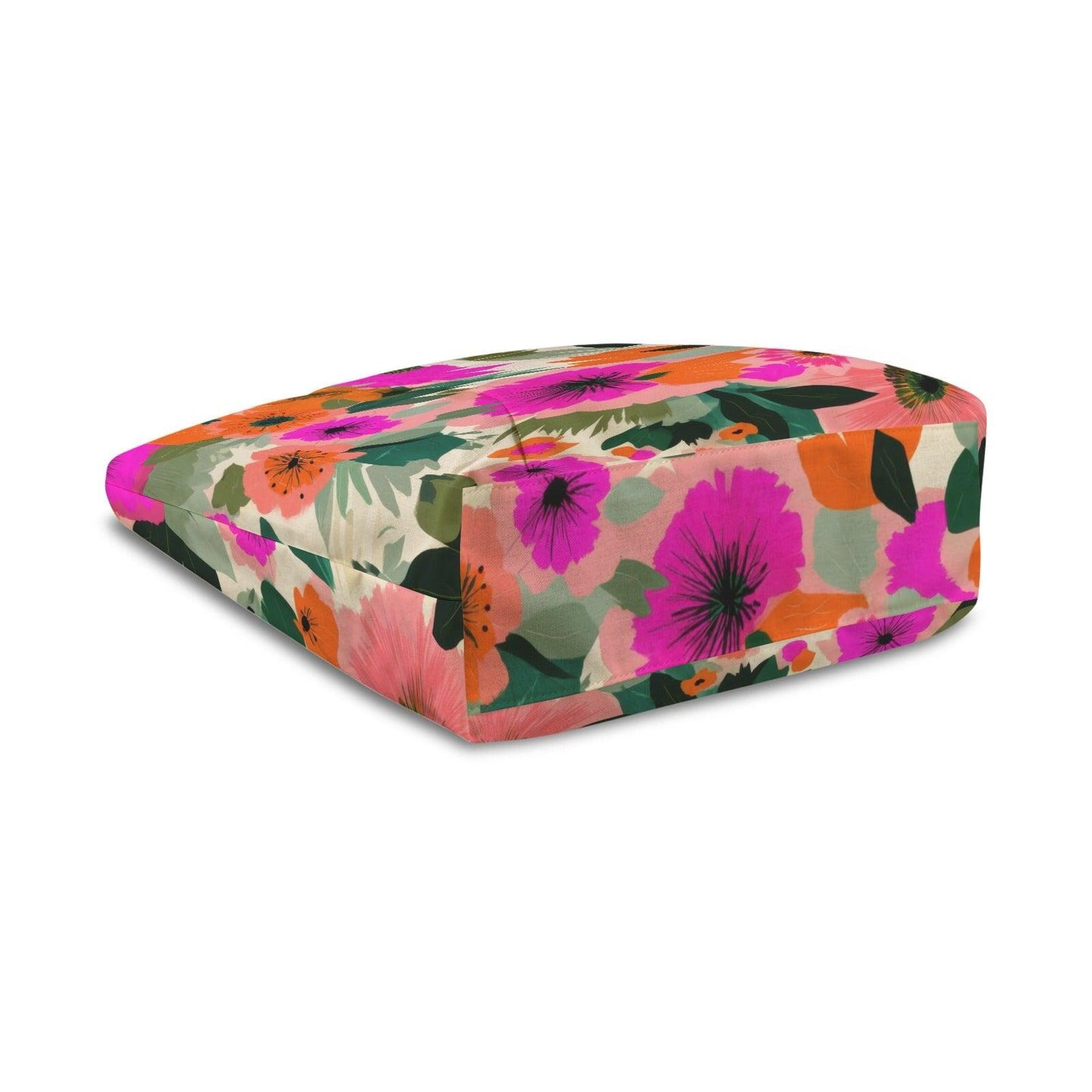 Bright Floral Yoga Tote Bag, Magenta Poppy Canvas Mat Carrier