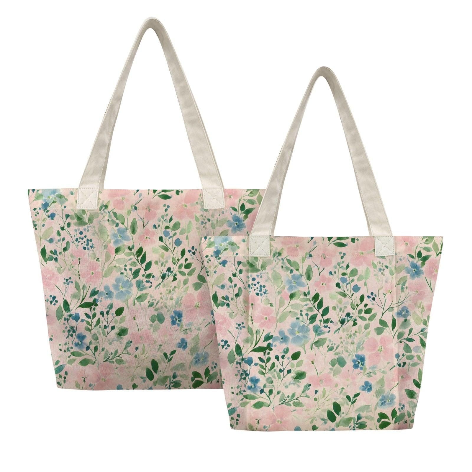 Floral Yoga Bag, Watercolor Flowers Tote with Mat Sleeve, Meditation Gym Bag