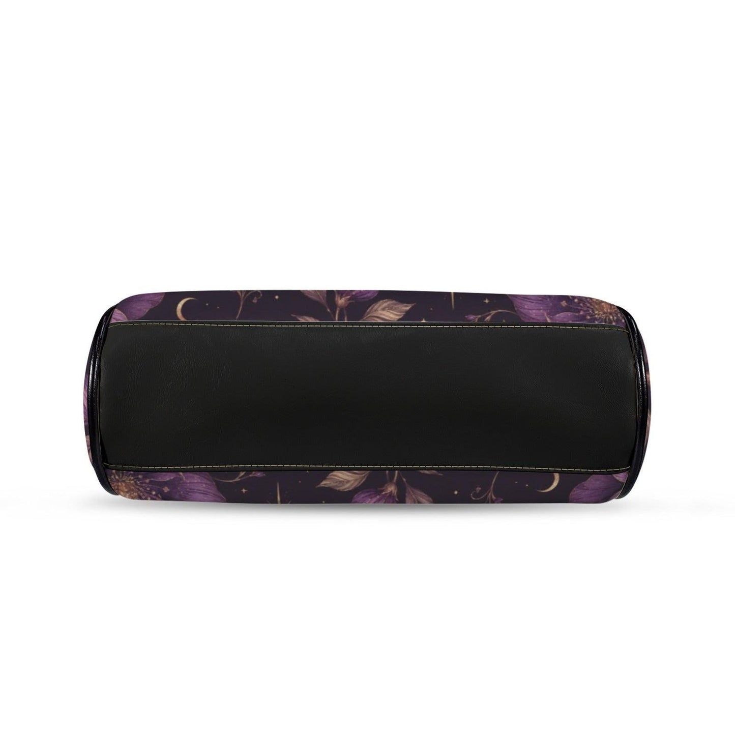 Whimsigoth Purple Moth Moon Floral Kiss Lock Handbag, Celestial Crossbody Bag