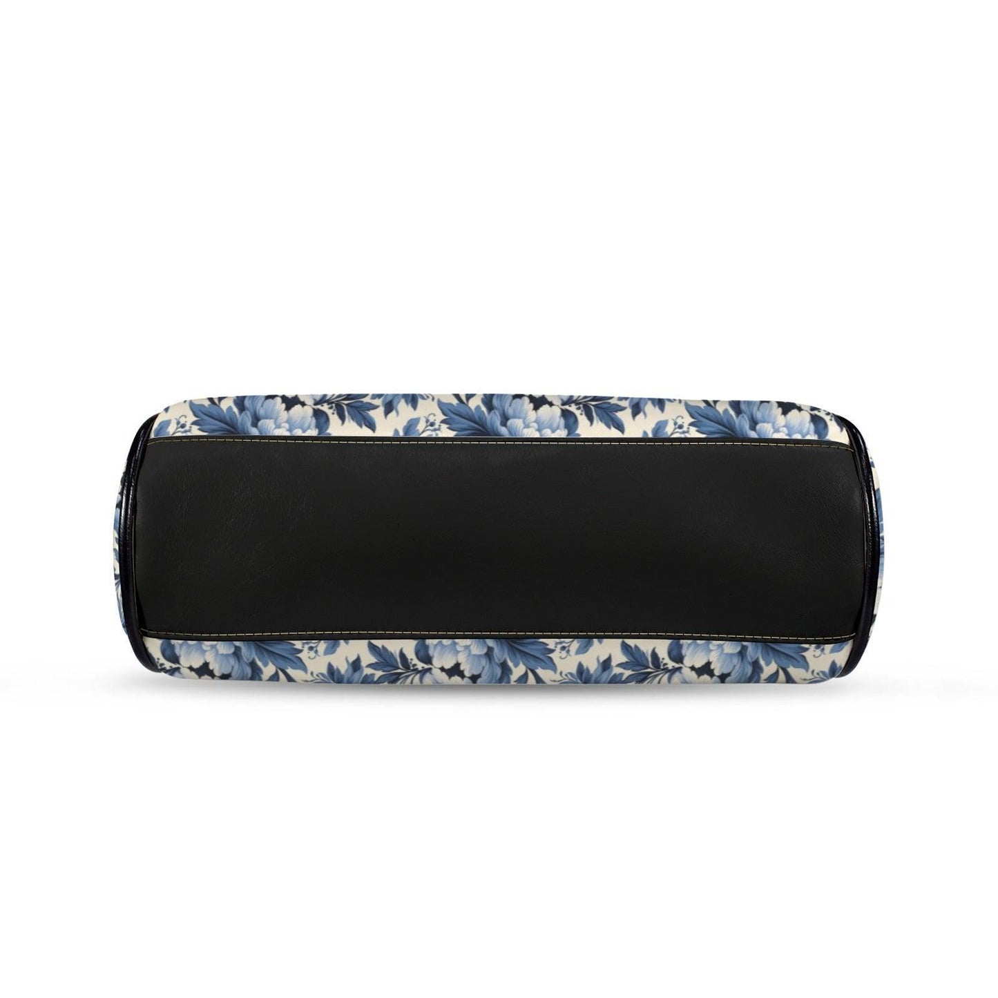 Blue Peony Chinoiserie Kiss-Lock PU Leather Crossbody Bag