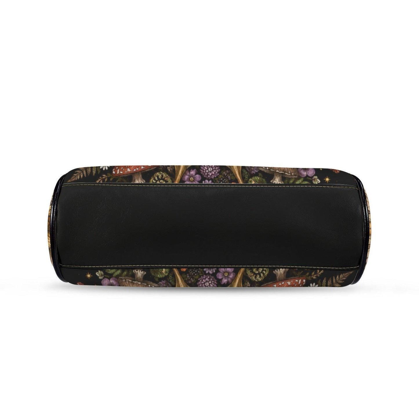 Luna Moth Kiss Lock Handbag, Dark Cottagecore Floral Print Crossbody Bag