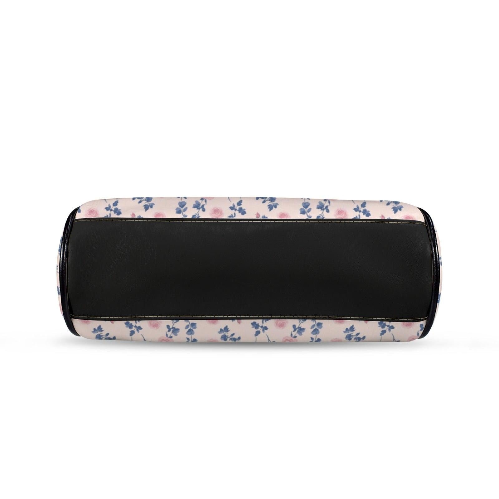 Coquette Floral Crossbody Bag, Pink Blue Ditsy Kiss Lock Purse