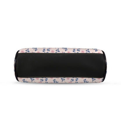 Coquette Floral Crossbody Bag, Pink Blue Ditsy Kiss Lock Purse