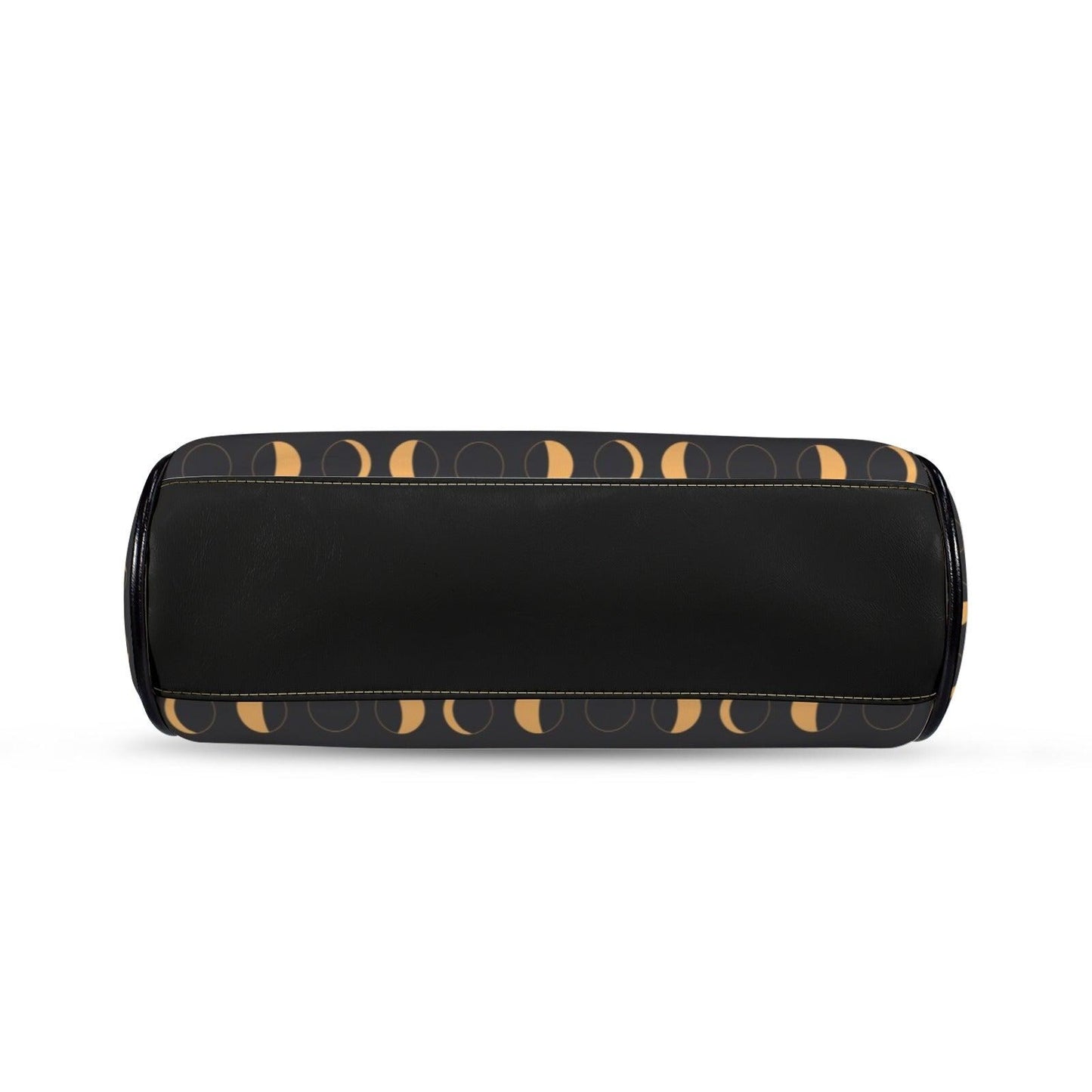 Moon Phase Kiss Lock Handbag, Gold Celestial Black Shoulder Bag