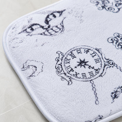 Alice in Wonderland Bathroom Rug Set, Clock and Key Storybook Bath Mats