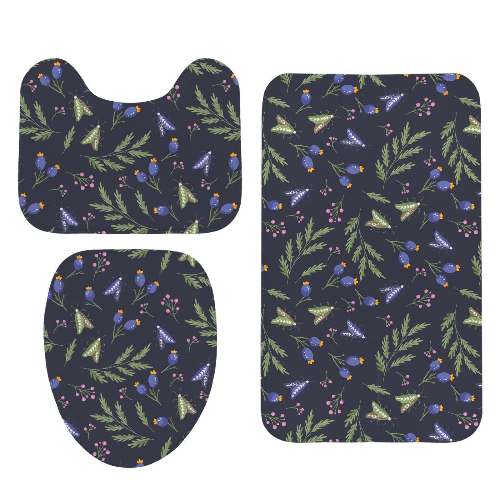 Woodland Moth 3-Piece Bathroom Rug Set