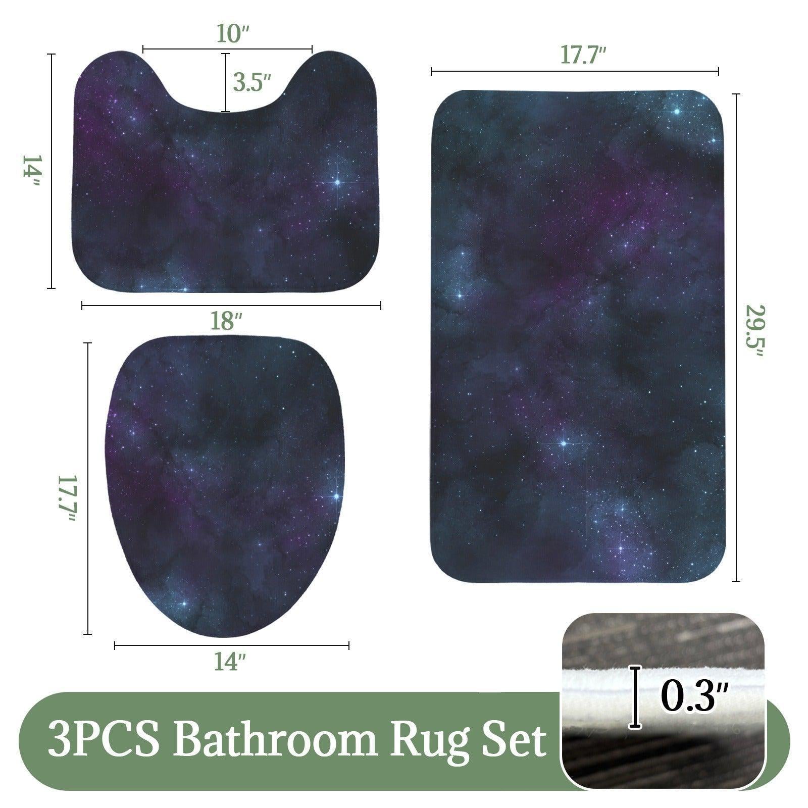 Galaxy Nebula 3-Piece Bathroom Rug Set