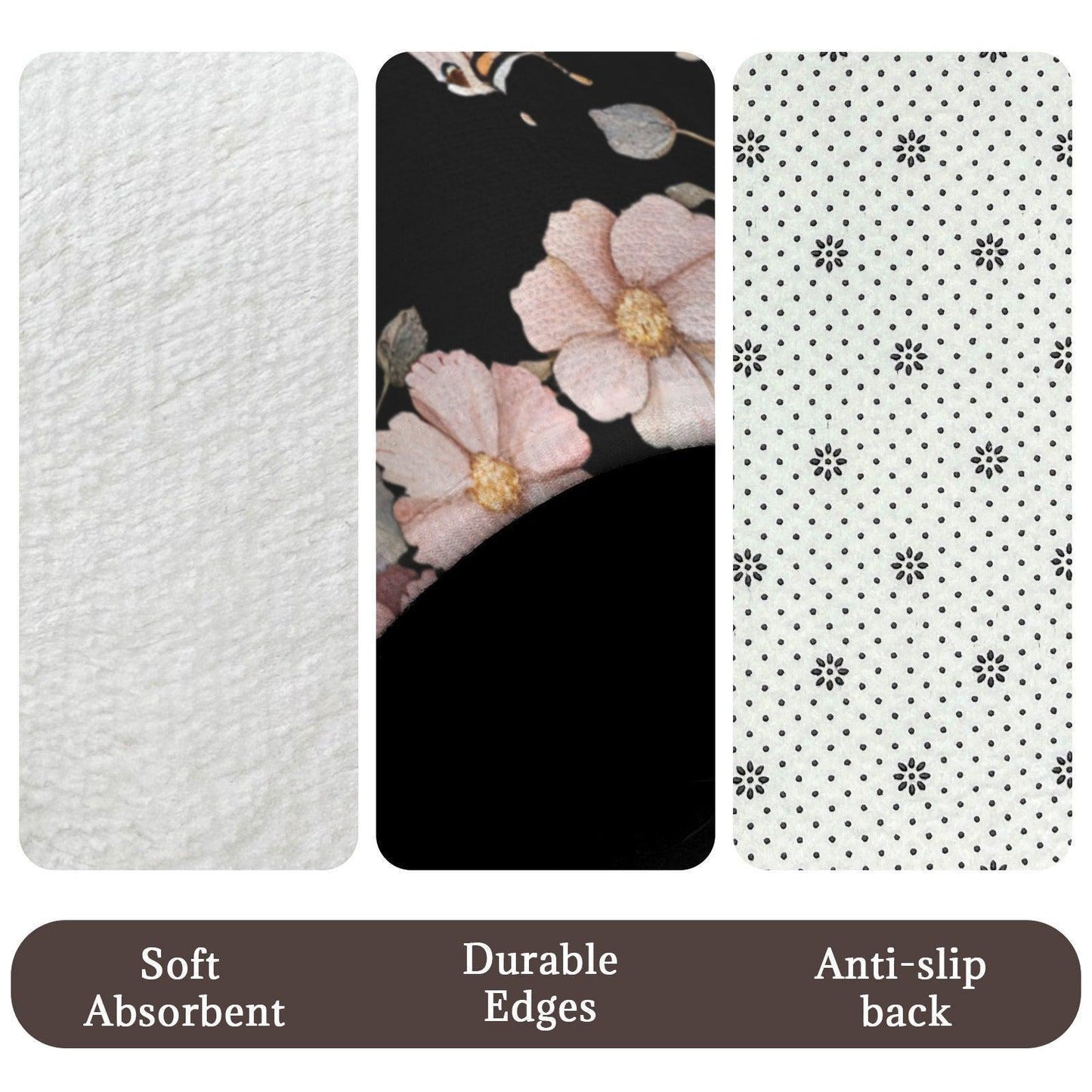 Pink Butterfly 3-Piece Bathroom Rug Set