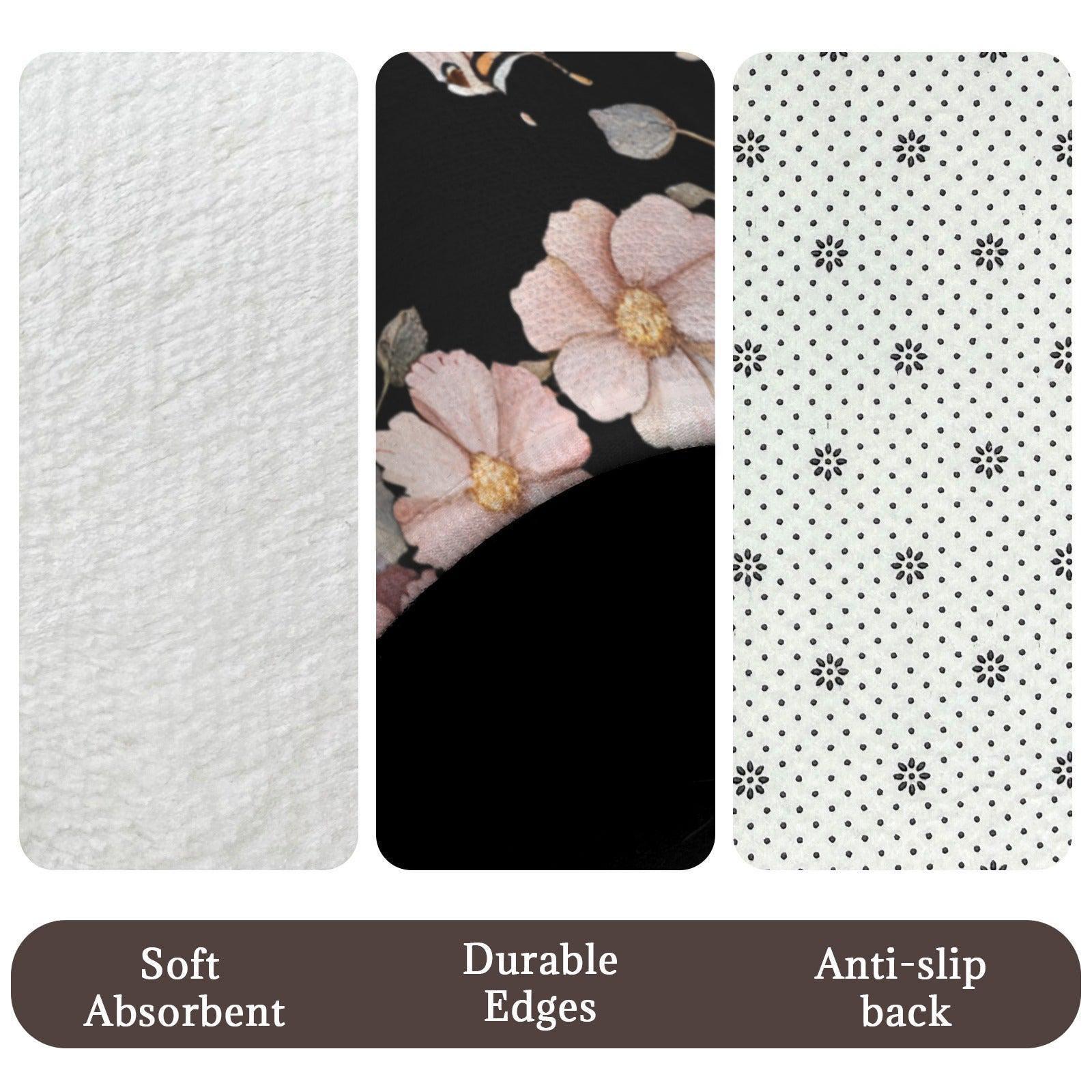 Pink Butterfly 3-Piece Bathroom Rug Set