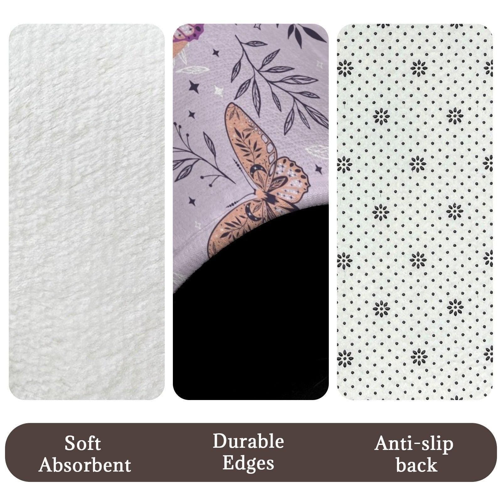 Lavender Moth 3-Piece Bathroom Rug Set