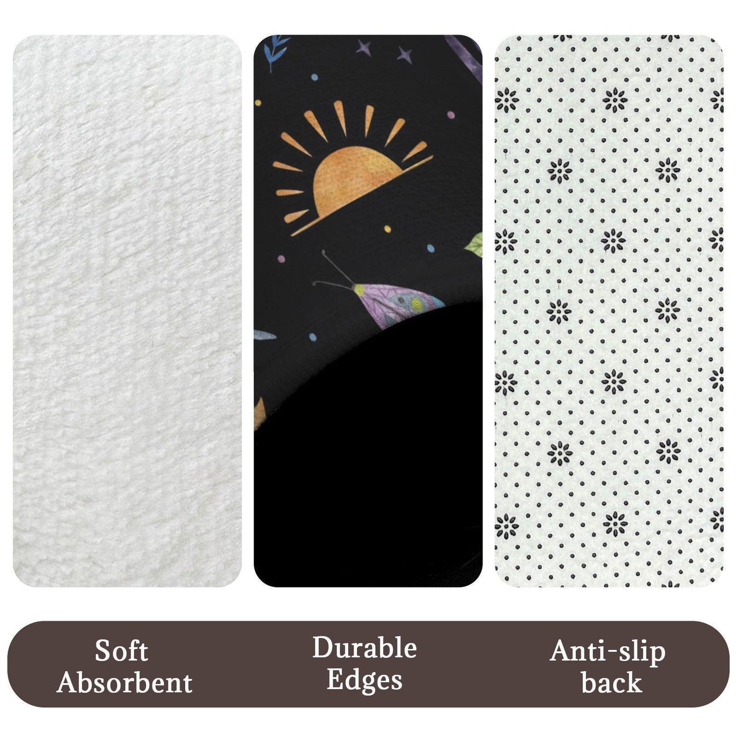 Whimsigoth Moth 3-Piece Bathroom Rug Set