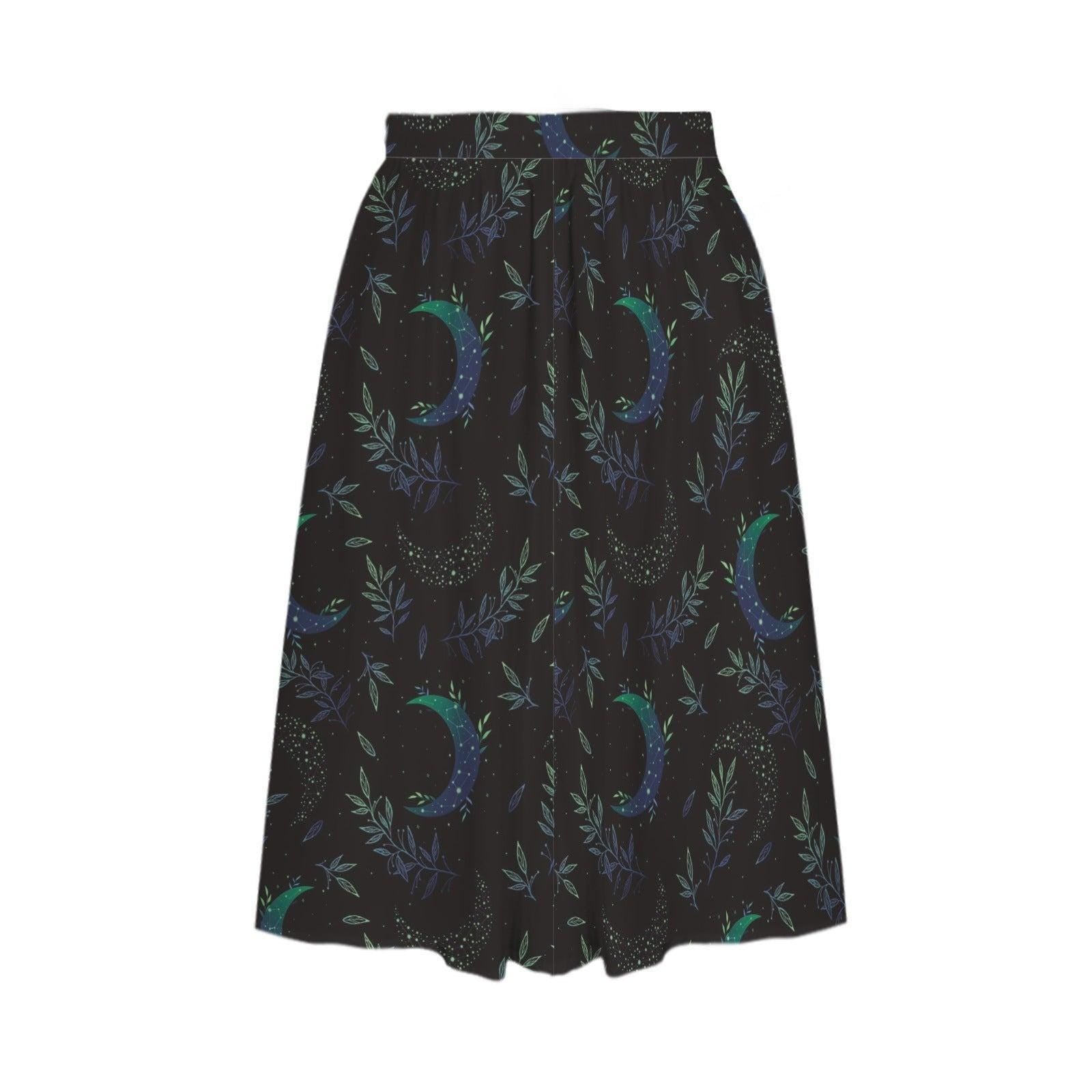 Crescent Moon Midi Skirt with Pockets, Witchy Celestial Fall Outfit