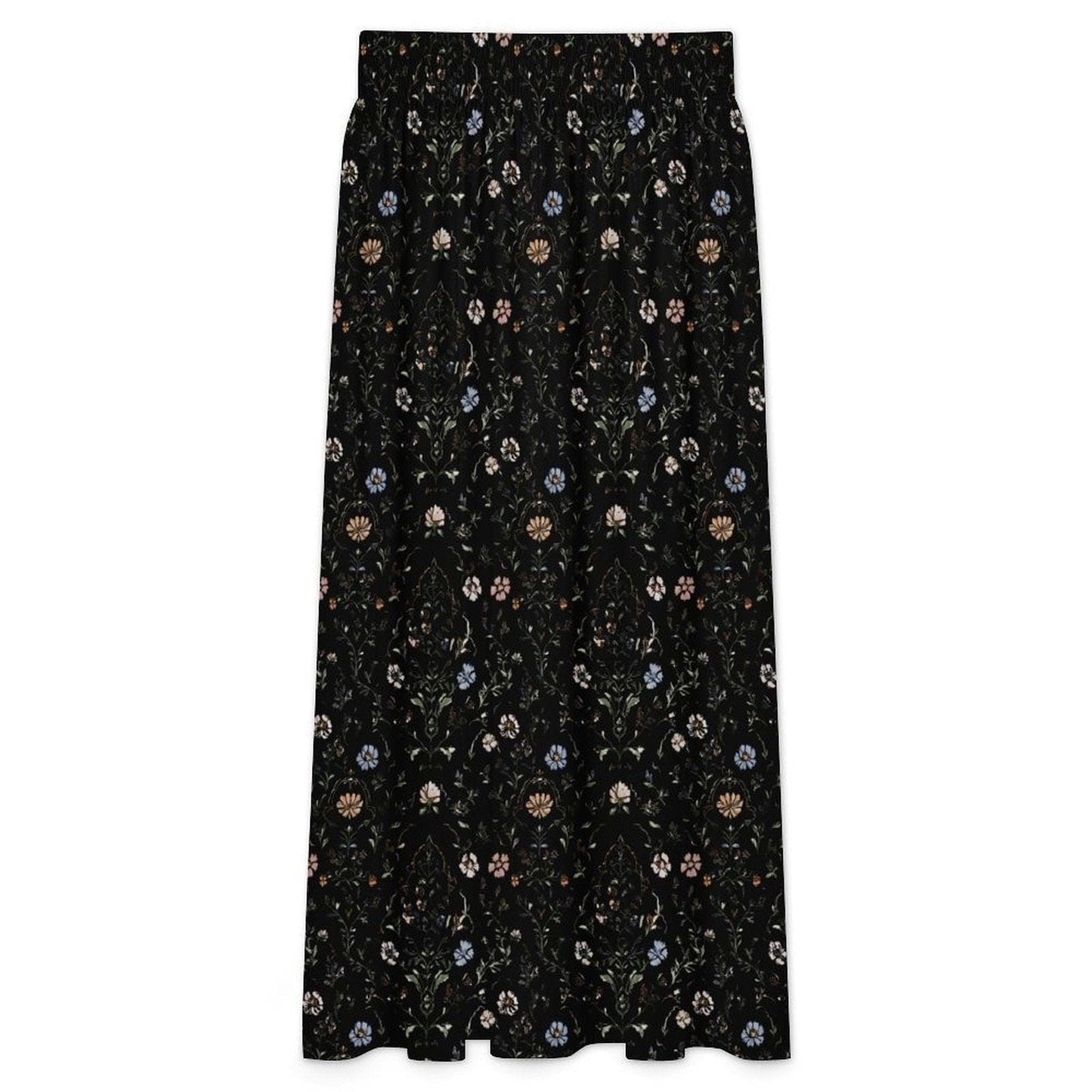 Gothic Floral Maxi Skirt, Moody Garden Print, Dark Cottagecore A-Line