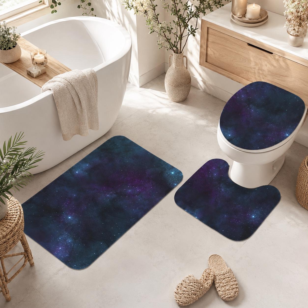Galaxy Nebula 3-Piece Bathroom Rug Set