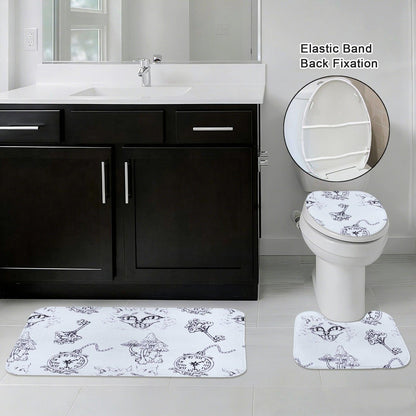 Alice in Wonderland Bathroom Rug Set, Clock and Key Storybook Bath Mats