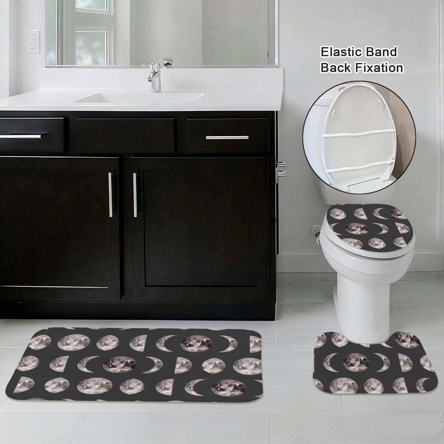 Moon Phase 3-Piece Bathroom Rug Set