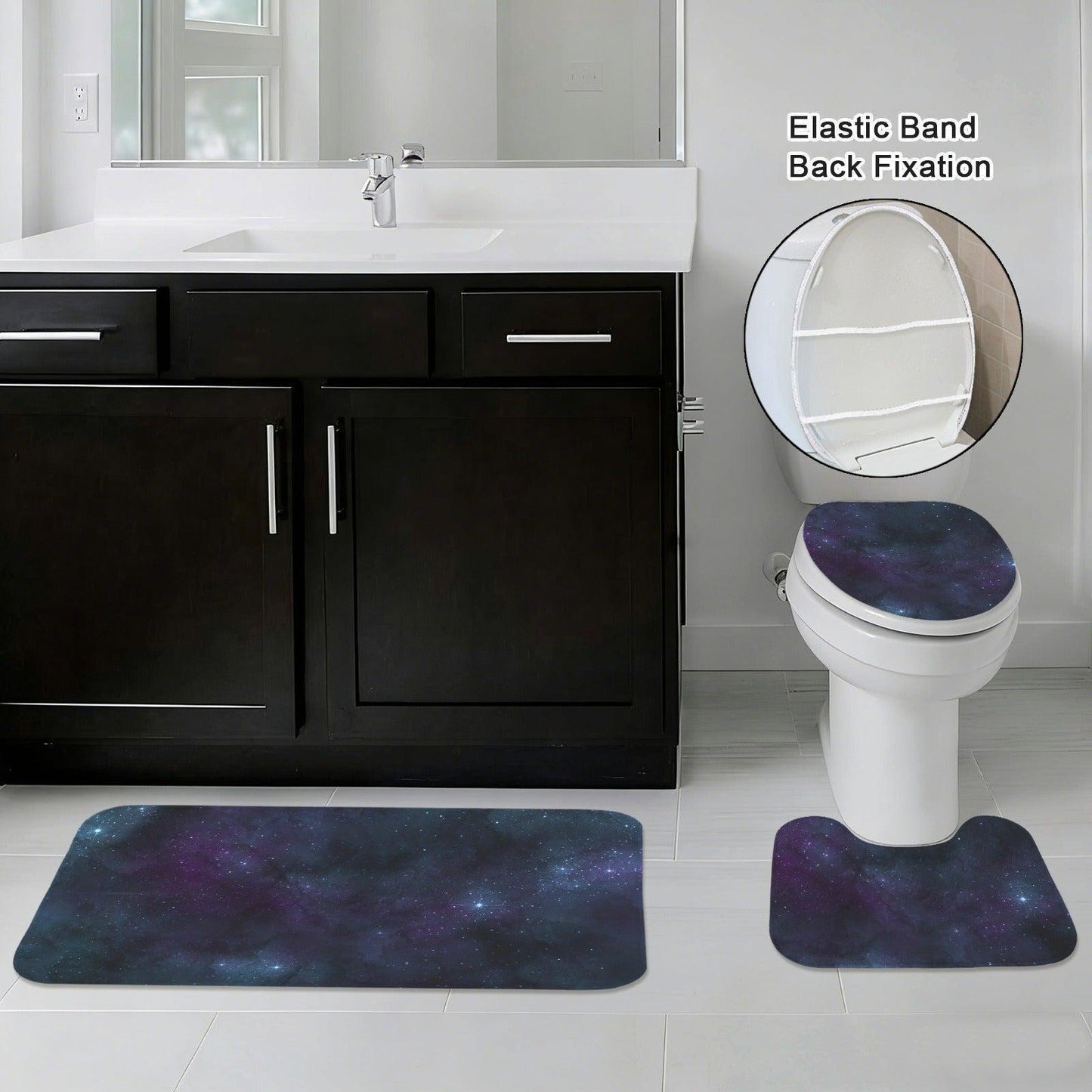 Galaxy Nebula 3-Piece Bathroom Rug Set