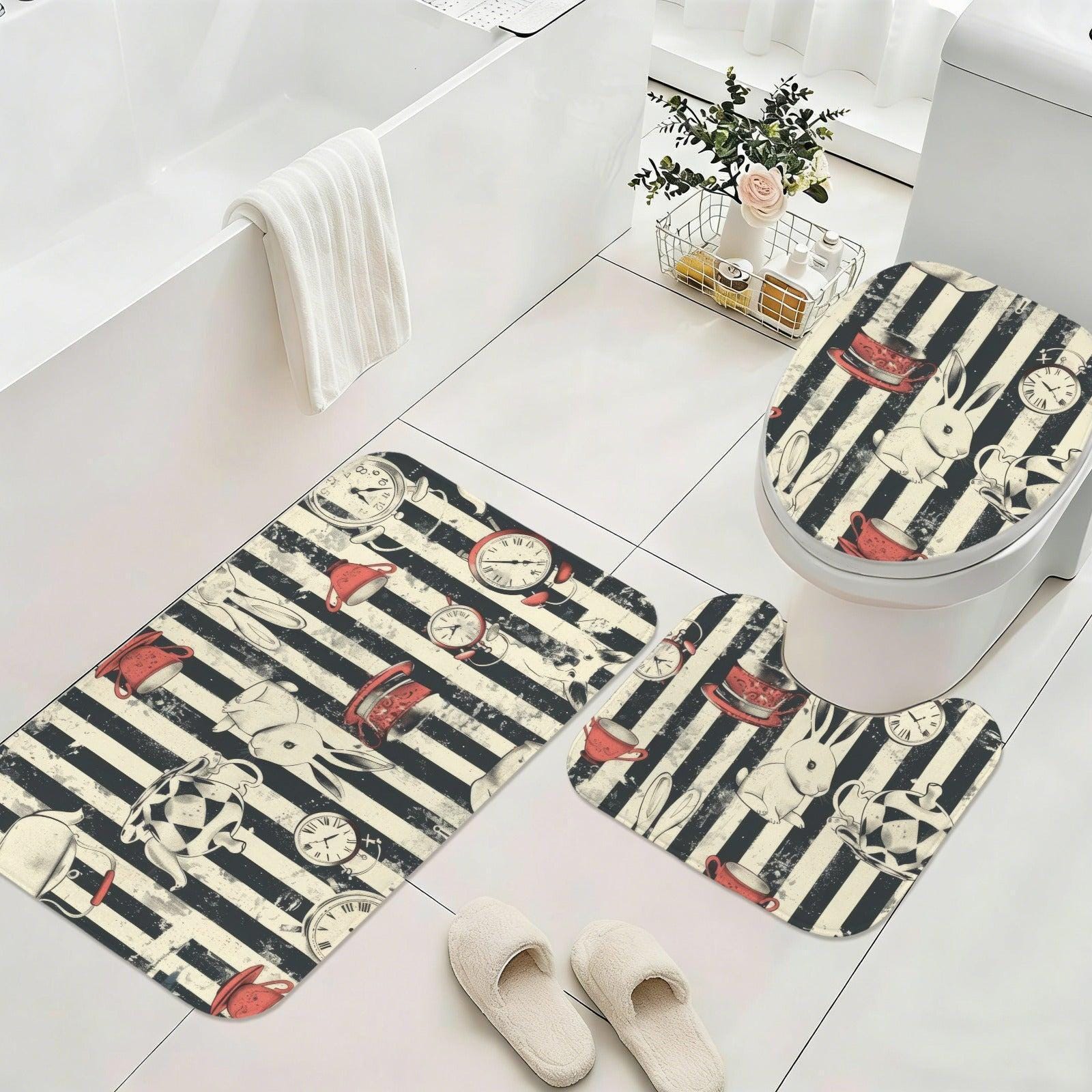 Alice in Wonderland 3-Piece Bathroom Rug Set