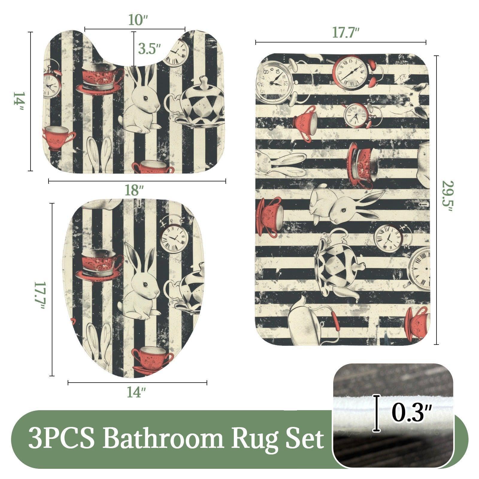 Alice in Wonderland 3-Piece Bathroom Rug Set