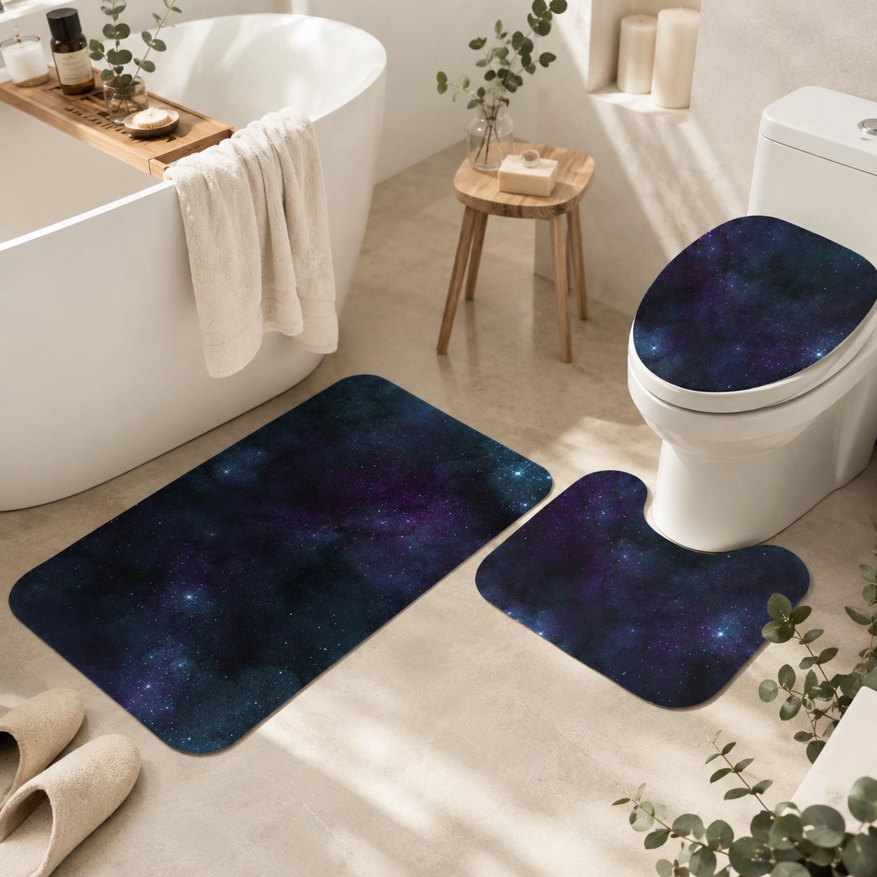 Galaxy Nebula 3-Piece Bathroom Rug Set